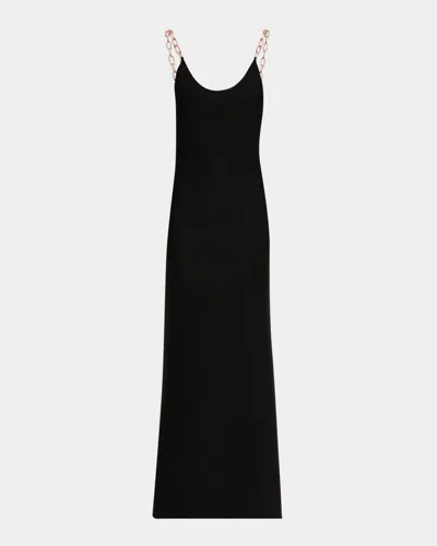 Gabriela Hearst Adeona Chain-detailed Silk Maxi Dress In Black