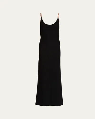 Gabriela Hearst Adeona Long Chain-strap Dress In Black