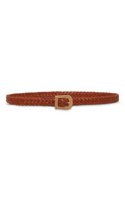 Gabriela Hearst Adler Braided Belt In Cognac Leather In Brown