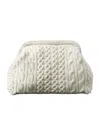 Gabriela Hearst Agon Cable-knit Cashmere Clutch In White