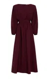 Gabriela Hearst Ahmose Maxi Dress In Bordeaux Sea Island Cotton Poplin In Bordeaux