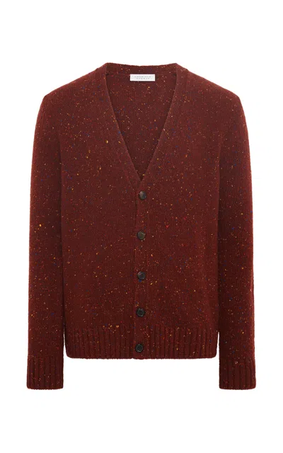 Gabriela Hearst Ailis Knit Cardigan In Burnt Sienna Cashmere In Red