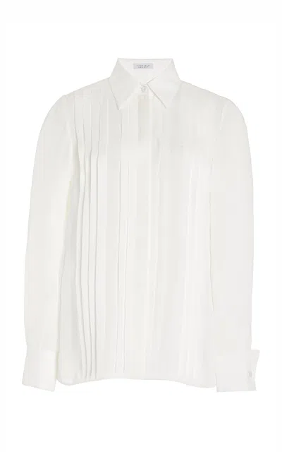 Gabriela Hearst Aime Shirt In Silk Georgette In Ivory