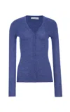 Gabriela Hearst Aiste Knit Cardigan In Cobalt Cashmere Silk With Hemp In Blue