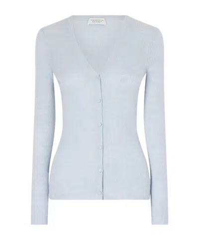 Gabriela Hearst Aiste Ribbed Cashmere Blend Cardigan In White