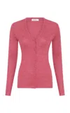 Gabriela Hearst Aiste V-neck Cashmere-silk Cardigan In Pink