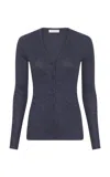 Gabriela Hearst Aiste V-neck Cashmere-silk Cardigan In Blue
