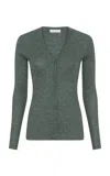 Gabriela Hearst Aiste V-neck Cashmere-silk Cardigan In Green