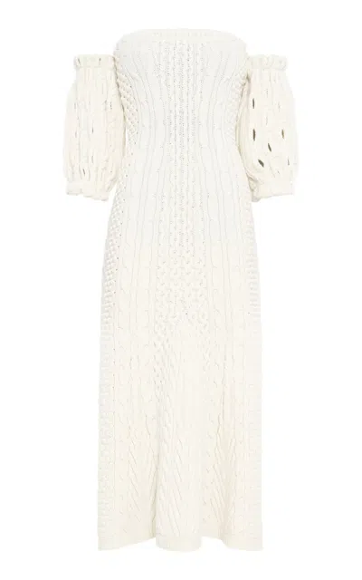 Gabriela Hearst Alastor Knit Maxi Dress In Ivory Wool Cashmere