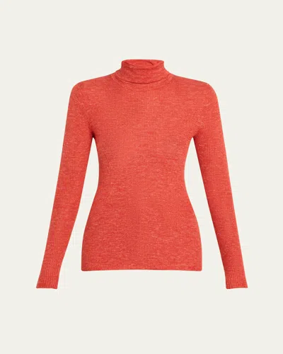 Gabriela Hearst Aldon Turtleneck Cashmere Rib Sweater In Red