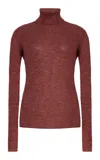 Gabriela Hearst Aldona Cashmere; Silk And Hemp Turtleneck Top