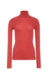 Gabriela Hearst Aldona Knit Turtleneck In Antelope Orange Cashmere Silk With Hemp In Red