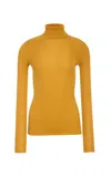 Gabriela Hearst Aldona Knit Turtleneck In Golden Birch Cashmere Silk With Hemp In Yellow
