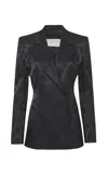 Gabriela Hearst Aleah Blazer In Black Embroidered Silk In Black