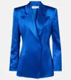 Gabriela Hearst Aleah Double-breasted Silk Blazer In Blue