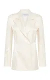 Gabriela Hearst Aleah Tailored Silk Blazer In White