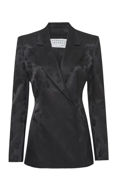 Gabriela Hearst Aleah Tailored Silk Blazer In Black