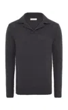 Gabriela Hearst Aled Knit Polo In Charcoal Cashmere In Gray