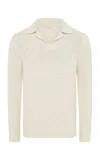Gabriela Hearst Aled Knit Polo In Ivory Cashmere In White