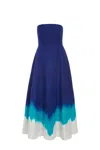 Gabriela Hearst Alessia Maxi Dress In Cobalt Multi Linen Twill In Blue