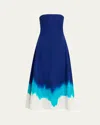 Gabriela Hearst Alessia Maxi Dress In Cobalt Multi Linen Twill