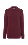 Gabriela Hearst Alfie Knit Sweater In Bordeaux Fuchsia Aran Cashmere In Red