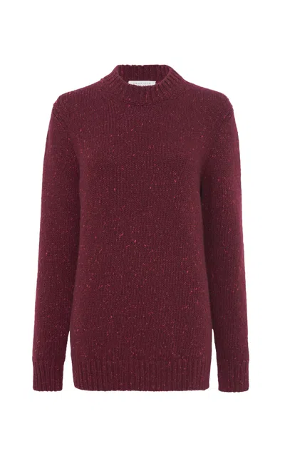 Gabriela Hearst Alfie Knit Sweater In Bordeaux Fuchsia Aran Cashmere