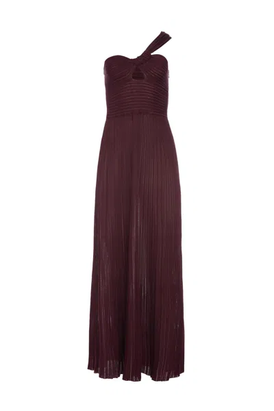 Gabriela Hearst Altura Knit Maxi Dress In Bordeaux Silk In Brown