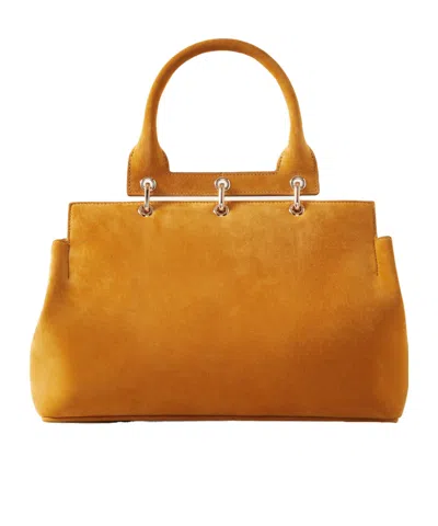 Gabriela Hearst Amethyst Small Embellished Suede Tote In Yellow