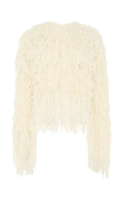 Gabriela Hearst Amina Fringed Silk-cashmere Jacket In Pink