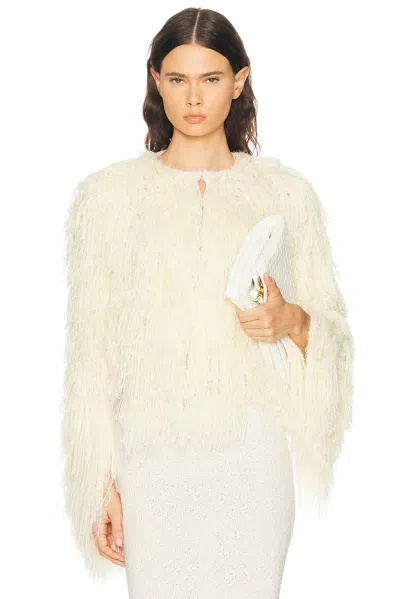 Gabriela Hearst Womens Off White Amina Fringed Cashmere And Silk-blend Jacket In Neutral