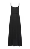 Gabriela Hearst Amir Crinkled Silk Maxi Dress In Black