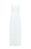Gabriela Hearst Amir Crinkled Silk Maxi Dress In Ivory