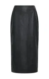 Shop Gabriela Hearst Amon Midi Skirt In Black Leather