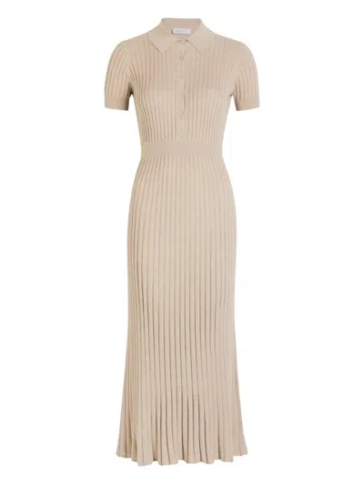 Gabriela Hearst Amor Buttoned Ribbed Midi Dress In Neutral