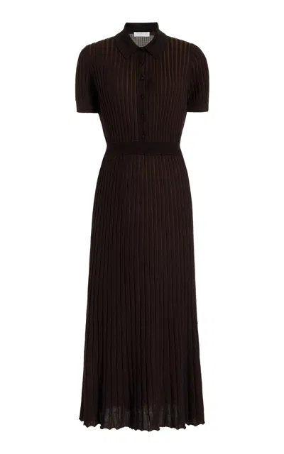 GABRIELA HEARST AMOR KNIT DRESS IN CHOCOLATE CASHMERE SILK