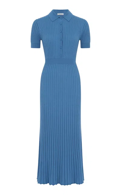Gabriela Hearst Amor Knit Midi Dress In Sky Cashmere Silk