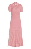 Gabriela Hearst Amor Plissé Cashmere-silk Midi Dress In Pink