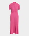 Gabriela Hearst Amor Rib Knit Cashmere-silk Midi Dress In Pink