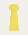 Gabriela Hearst Amor Ribbed Cashmere Midi Dress In Goldenrod