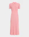 Gabriela Hearst Amor Ribbed Silk And Cashmere-blend Midi Dress In Rosa