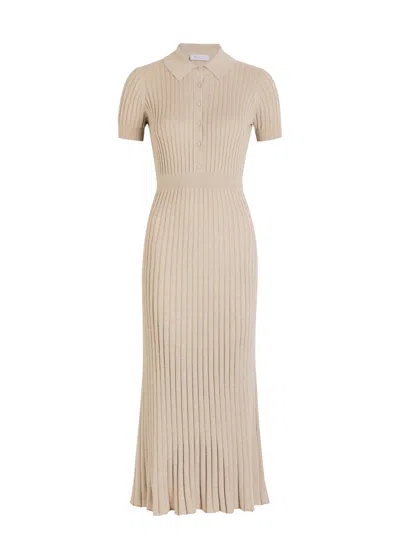 Gabriela Hearst Amor Silk And Cashmere-blend Midi Dress In Beige