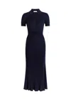 Gabriela Hearst Amor Silk And Cashmere-blend Midi Dress In Navy