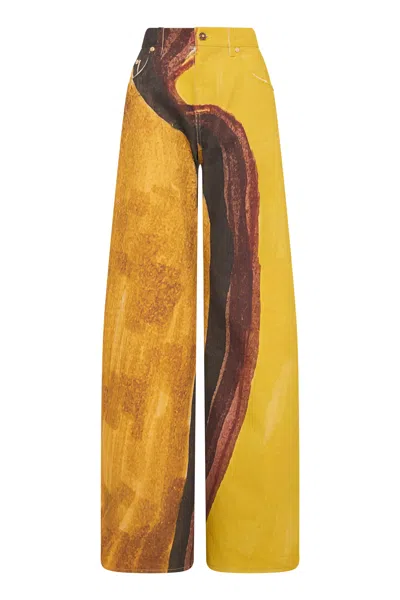 Gabriela Hearst Amoret Barrel-leg Jean In Earth Multi Recycled Cotton Denim