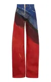 Gabriela Hearst Amoret Printed Rigid High-rise Wide-leg Jeans In Red