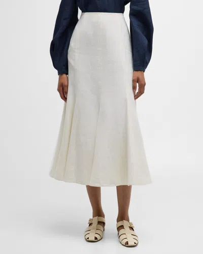Gabriela Hearst Amy Linen-blend Maxi Skirt In Ivory