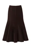GABRIELA HEARST AMY SKIRT IN CHOCOLATE RECYCLED CASHMERE FELT