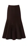 Gabriela Hearst Amy Skirt In Chocolate Recycled Cashmere Felt In Chocolate