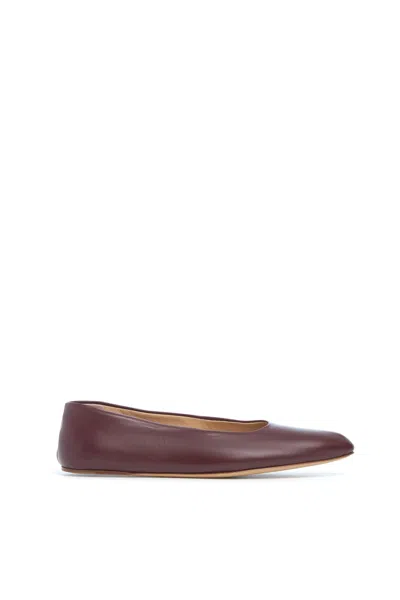 Gabriela Hearst Andre Ballerina Flat Shoe In Bordeaux Leather