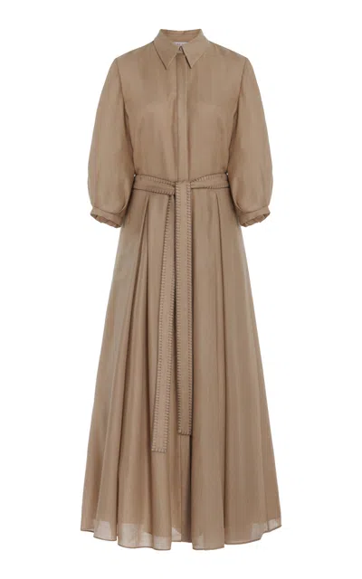 Gabriela Hearst Andy Dress In Khaki Cashmere Wool In Brown
